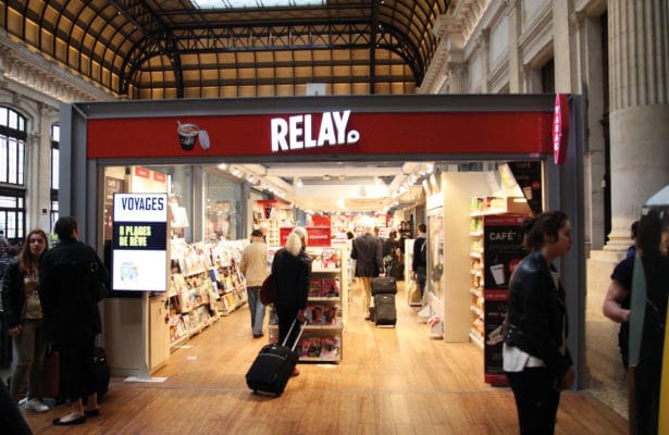 Photo du magasin Relay du hall principal de la Gare Saint-Jean de Bordeaux sur lequel est intervenu Multies by BRUNET.